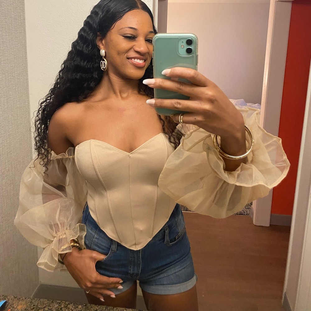 Mesh corset blouse